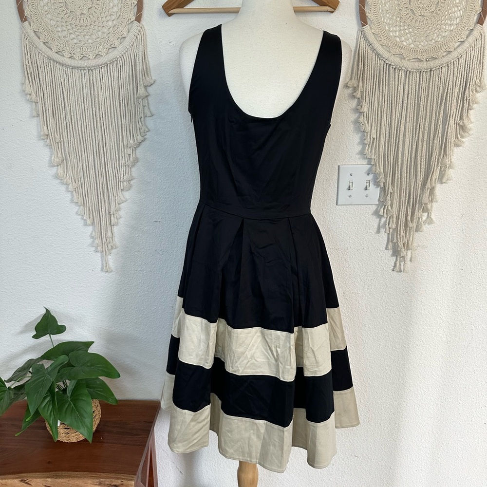 Kate Spade Black and Cream Fit and Flare Midi Dress size 10 - Picture 5 of 7